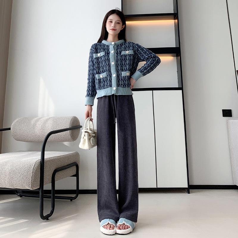 

Meteor Wide-leg Pants Women s Autumn and Winter New High Waist Slim Casual Pants Drooping Feeling Small Straight Pants. XL