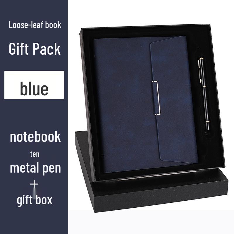 A5 Three-fold Notebook with Loose-leaf Sheets, Magnetic Closure, and Custom Gift Box - Business Diary with Personalized Designs
