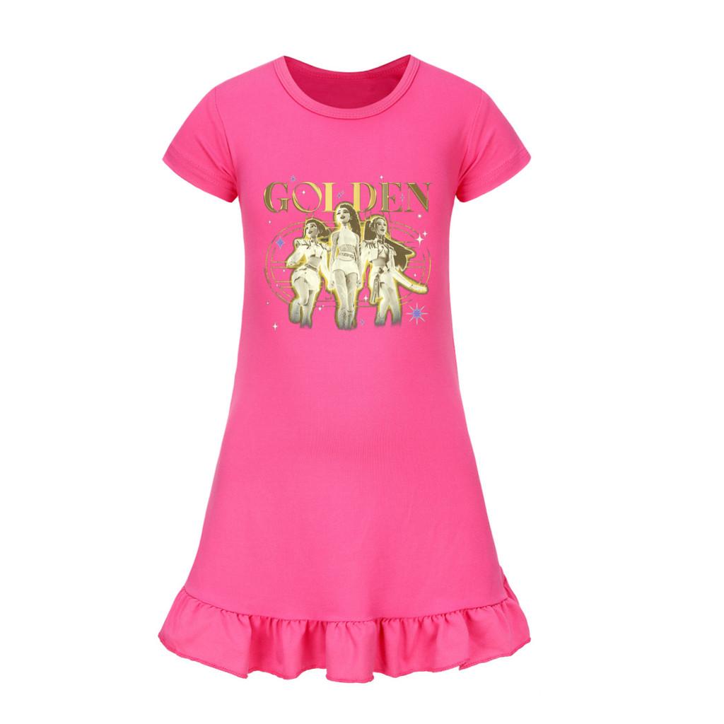 5161 Kids Girls Mira Zoey Rumi Printed Ruffle Short Sleeves Casual Dress