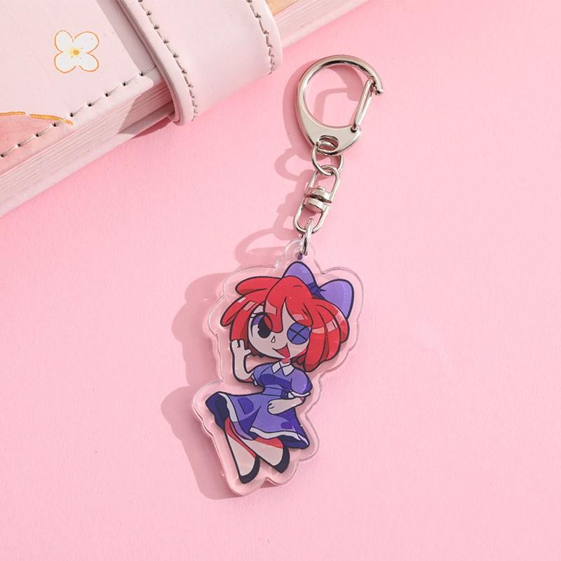 1Pcscartoon The Amazing Digital Circus Acrylic Keychain Cute Backpack Pendant Bag Charms Accessories Decoration Holiday Gift Items