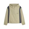 Logo Letter Pattern Color Block Outdoor American Vintage Spliced Casual Sports Hoodie Women Hoodies Olive L424W036-04PK
