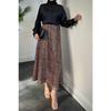 Liliya Leopard Pattern Satin Skirt Brown