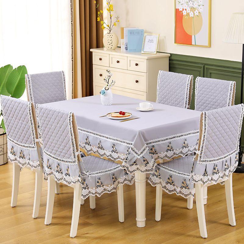 Luxury Chair Seats Covers Embroidered Table Cloths Modern Simple Rectangular Lace Table Cloth Dining Chair Covers Home Anti-dirty Cushion