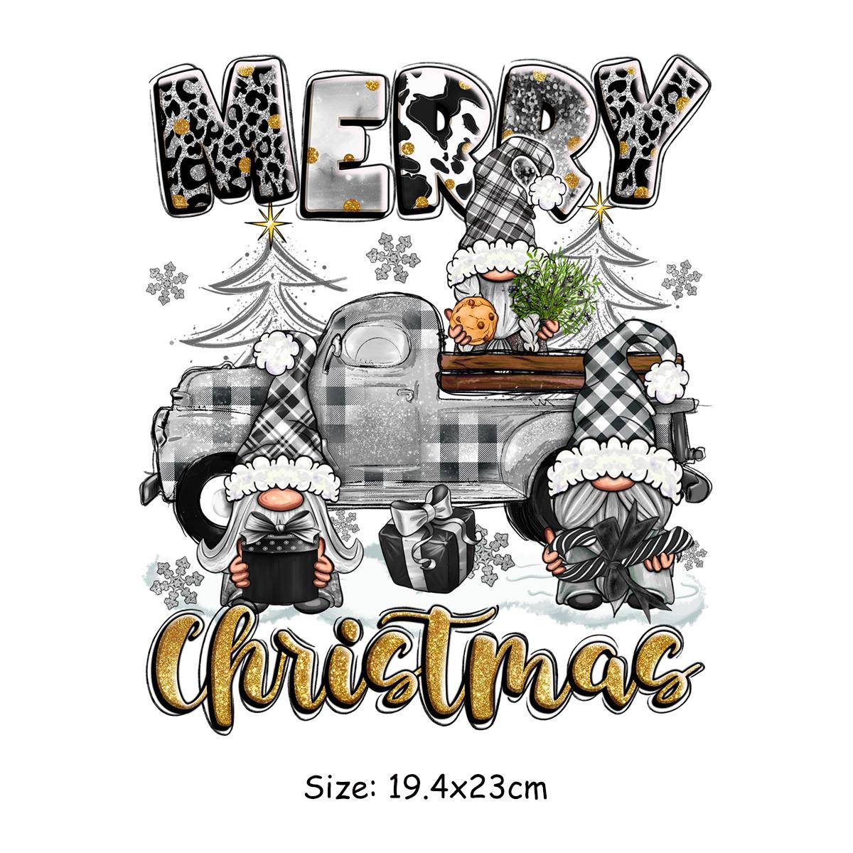 

Термонаклейки для рождественских подарков с машинками Наклейки с капюшоном Топы Термопресс Винил A-Level Моющиеся DIY Термонаклейки