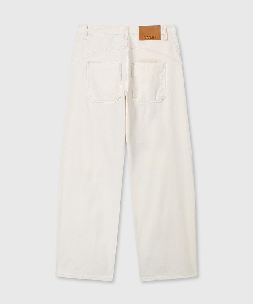 Daibeuin Wide Curved Denim Pants (Cream)