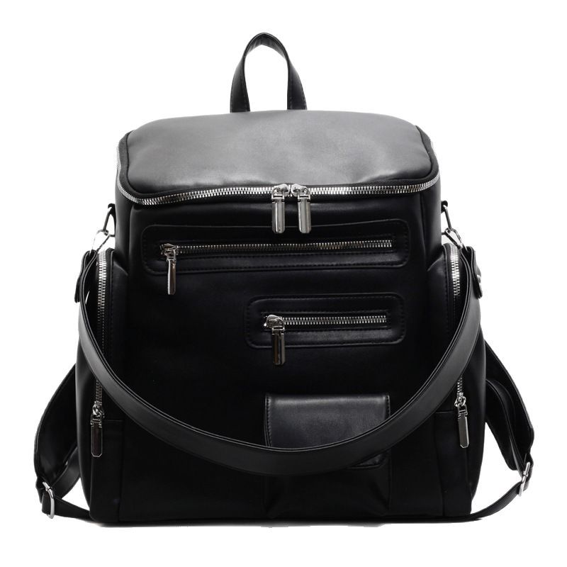 2025 spring new large-capacity fashion versatile multi-pocket retro student schoolbag travel shoulder women's bag