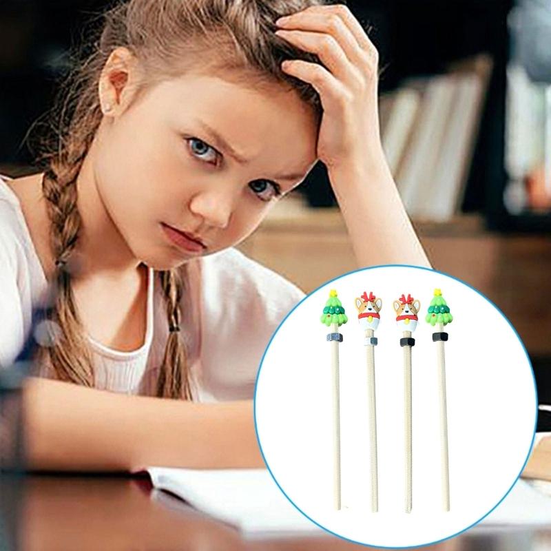 Stress Relief Pencil With Rotating Metal Nut Wood Christmas Pencil For Children Student Stress Relief School Office Use