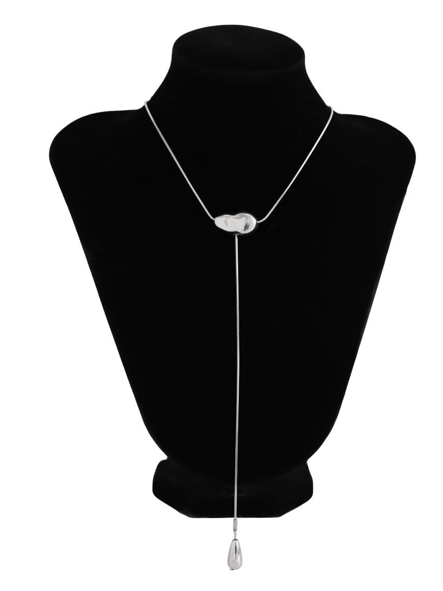 

Vintage Metal Simple Water Drop Pendant Necklace for Women New Trendy Long Thin Chain Necklace Aesthetic Y2K Jewelry Gifts