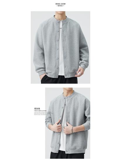 Anyang 2025 Autumn Men's Heavyweight Button Cardigan: Trendy, Loose, Casual Jacket