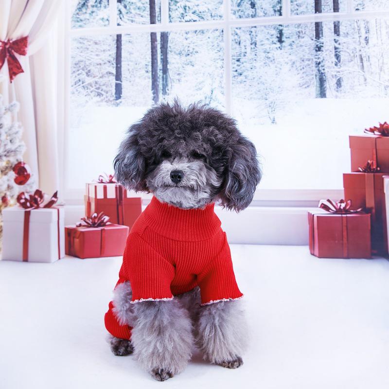 

Winter Warmth Pet Jumpsuit: Dog & Cat Four-Legged Embroidered Outfit for Outdoor Walking S