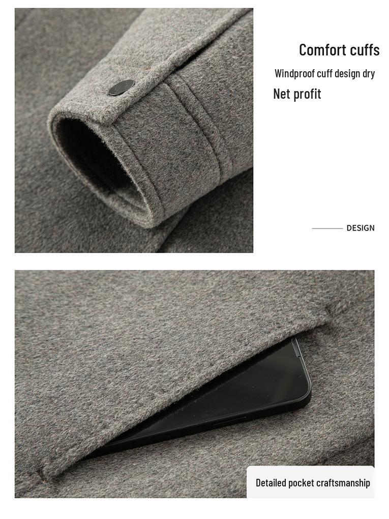 Hengyuanxiang Men's Wool-Down Detachable Jacket, 2025 Autumn Casual Lapel Coat