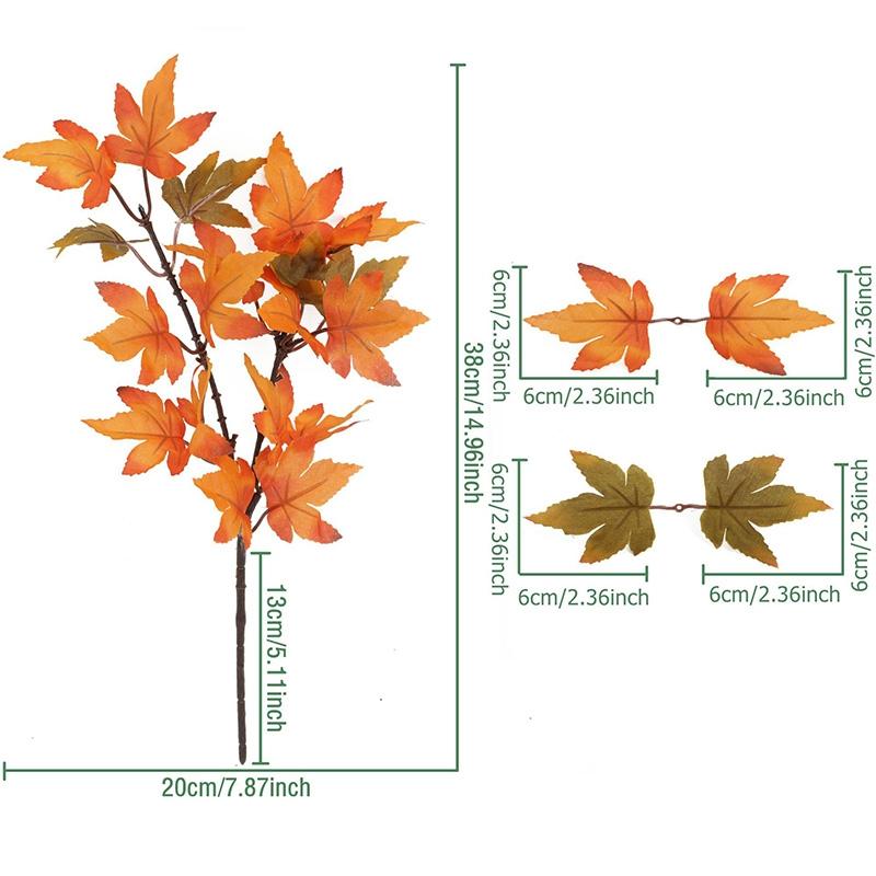 Autumn Leaf Plant Bouquet Artificial Maple Leaf Fake Fallen Leaves Rattan Simulated Maple Leaf Garland Thanksgiving Decoration