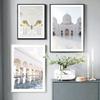Hermosa Mezquita Arco Blanco y Dorado Pósteres Impresiones Lienzo Pintura Arte de Pared Imagen para Sala de Estar Decoración del Hogar