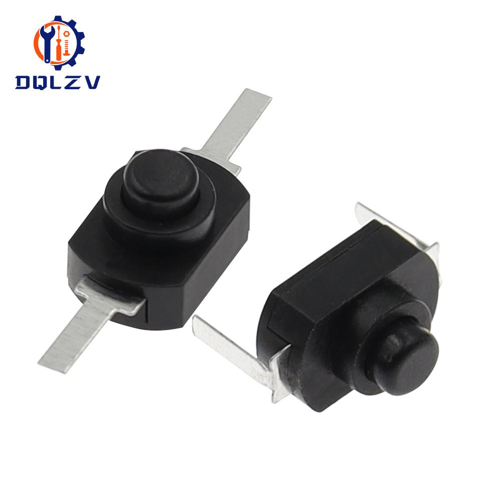 Flashlight switch 12*8MM Mini Push Button Switch On Off 1208YD Self Locking For Electric Torch DC 30V 1A Black White