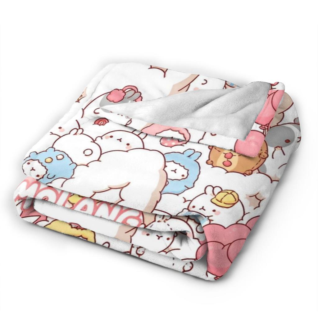 Molang Kawaill Rabbit Throw Blanket for Couch  Fuzzy Soft Plush Blanket 50x60 Inches Multiple Sizes Bedspreads for All Seasons