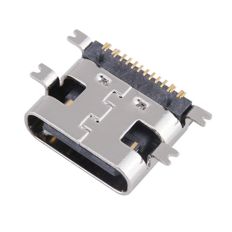 USB Type-C Female Socket SMD Plug: 2P, 4P, 6P, 16P, 24P Horizontal/Vertical Connector Charging Interface