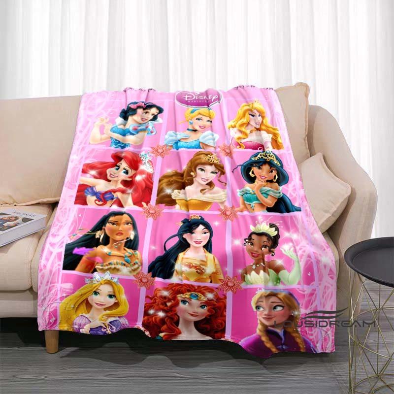 2026 Neue Disney Prinzessin Bedruckte Decke, Cartoon Flanell, Flauschige und Weiche Decke für Erwachsene und Kinder, Plüsch Sofa Bett, Auto