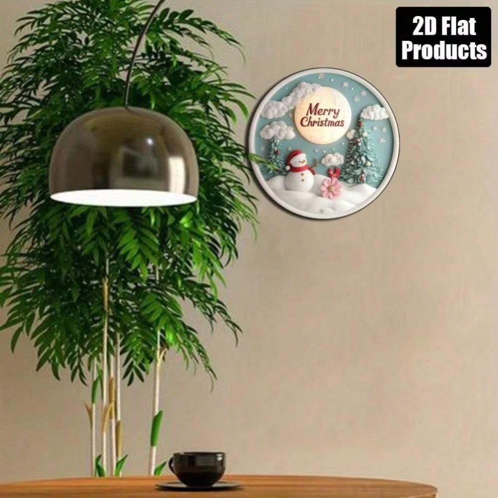 Rundes Vintage Aluminium-Weihnachtsschild 8x8 Zoll Rustikale Hauswanddekoration