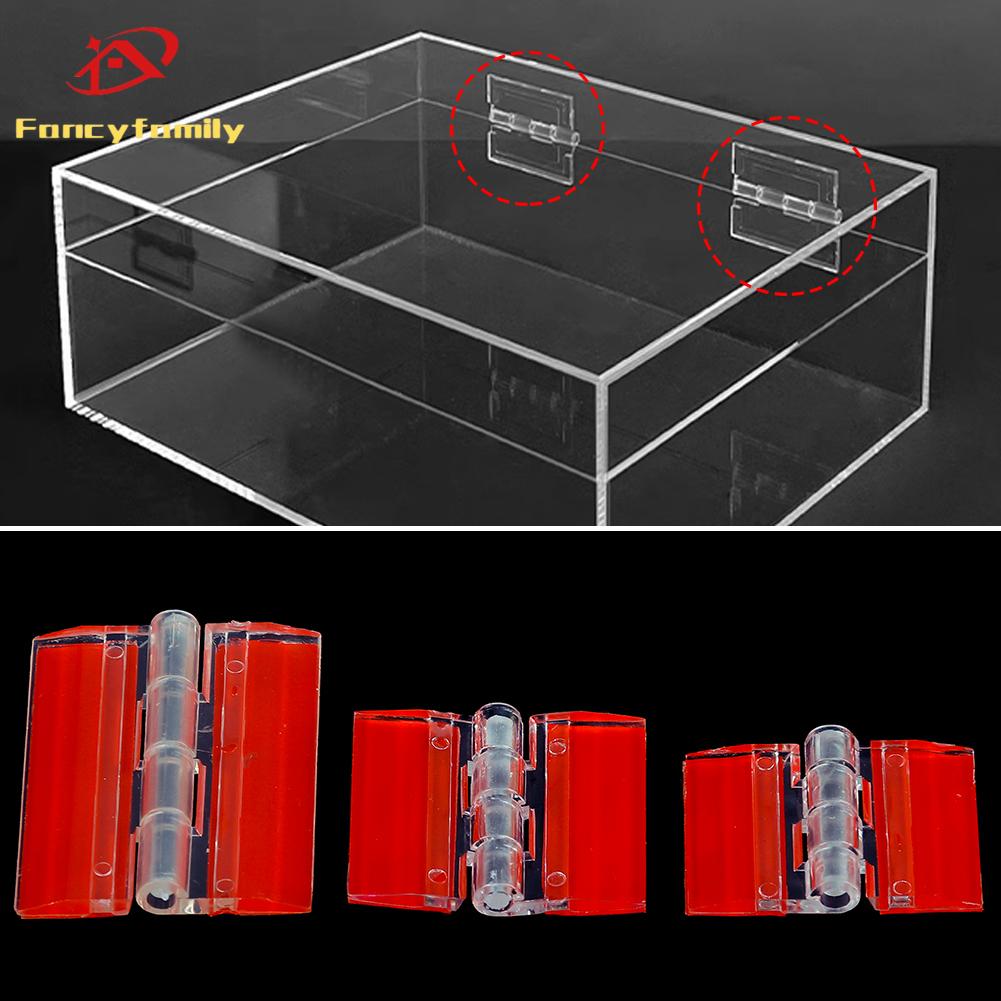 Fancyfamily 10pcs Self-adhesive Transparent Plastic Durable Acrylic Folding Hinges Furniture Cabinet Door Hinges