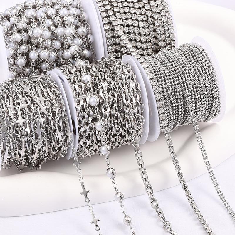 Multi-style Stainless Steel Waterproof Non Tarnish Jewelry Chains for DIY Necklace Bracelet Making Fashion Accessories Roll