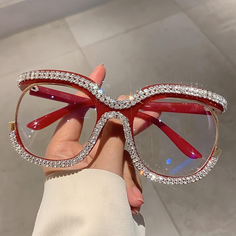 

1Pc Rhinestone Glasses Fashion Women Men Oversized Glasses Party Nightclub Glasses