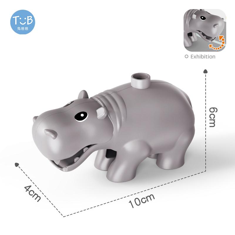 Big Building Blocks Marine Farm Animal Cat Dog Accessories Lion Shark Compatible With Duploed City Education Children Gift Toys