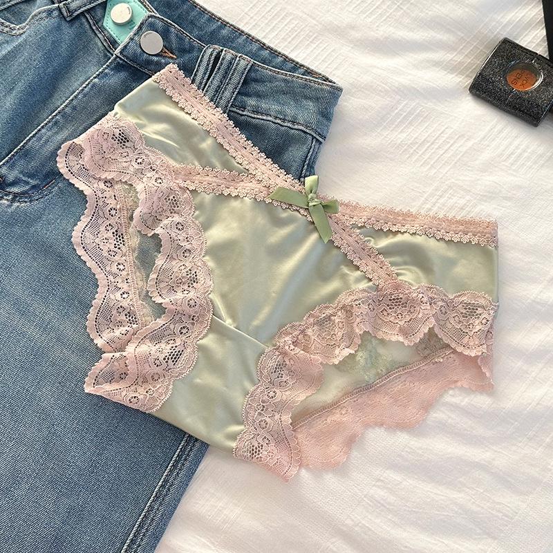Satin Lace Bow Low-Rise Panties for Women: Heartbeat Collection