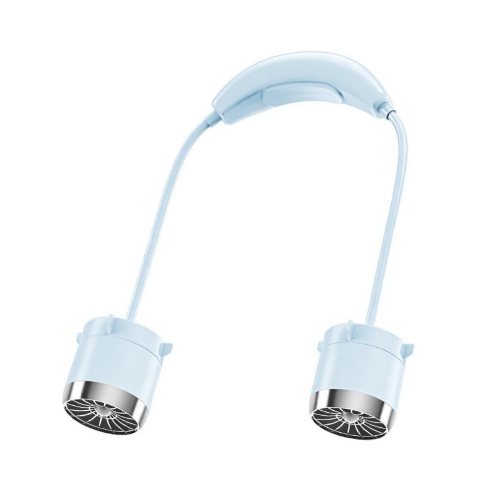 360° Bendable Neck Electric Fan USB Rechargeable Around Neck Cooler Hanging Neck  Fan  Lazy People