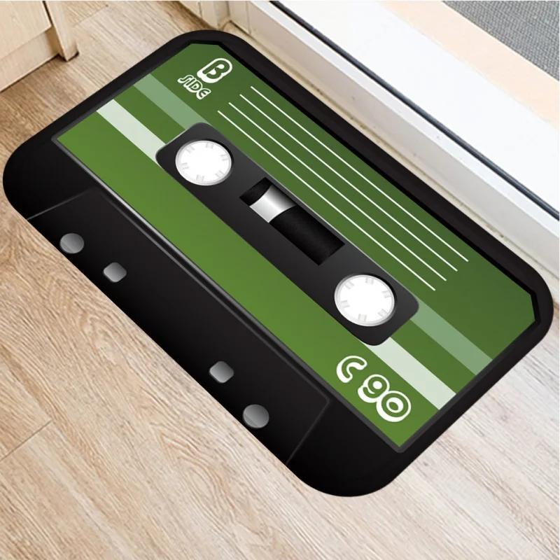 Retro Music Tape Pattern Doormat Home Decor Anti-slip Carpets Kitchen Bedroom Entrance Soft Floor Mat Washable Foot Mats