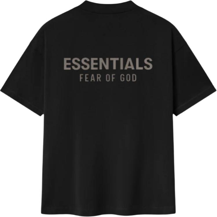 Fear of God Essentials Классическая футболка Черный как смоль Мужские Топы 125SP254190F XS