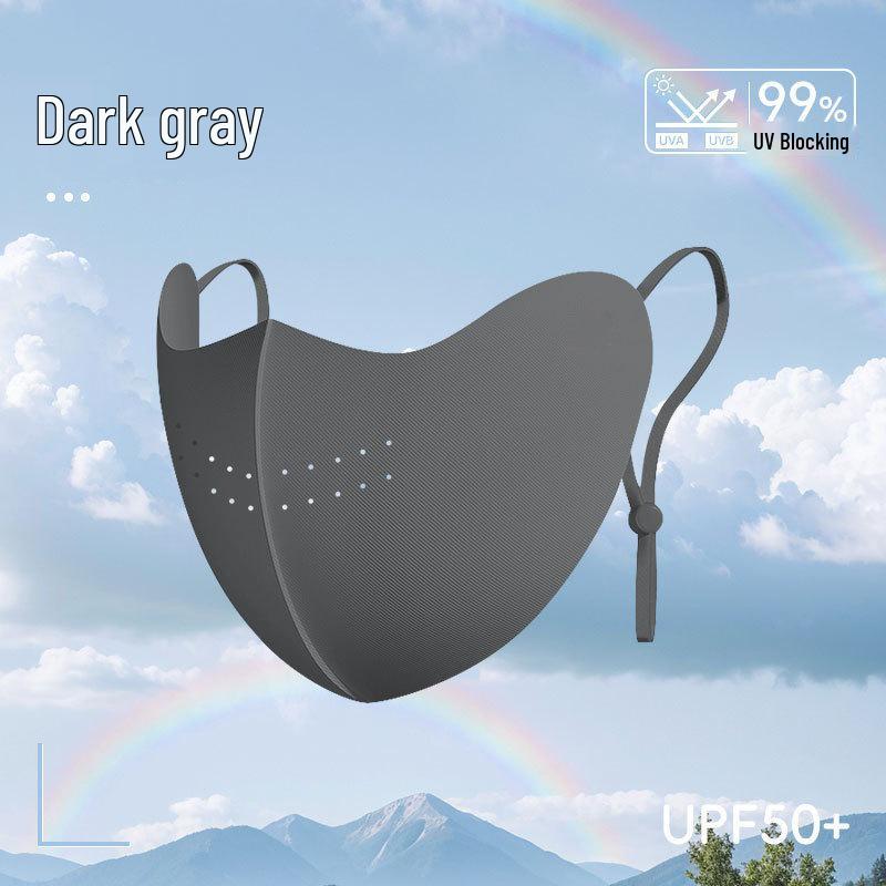 UPF50+ Breathable Sun Protection Face Mask with Adjustable Ear Straps for Outdoor Cycling, Spring/Summer Ice Silk 3D Design
