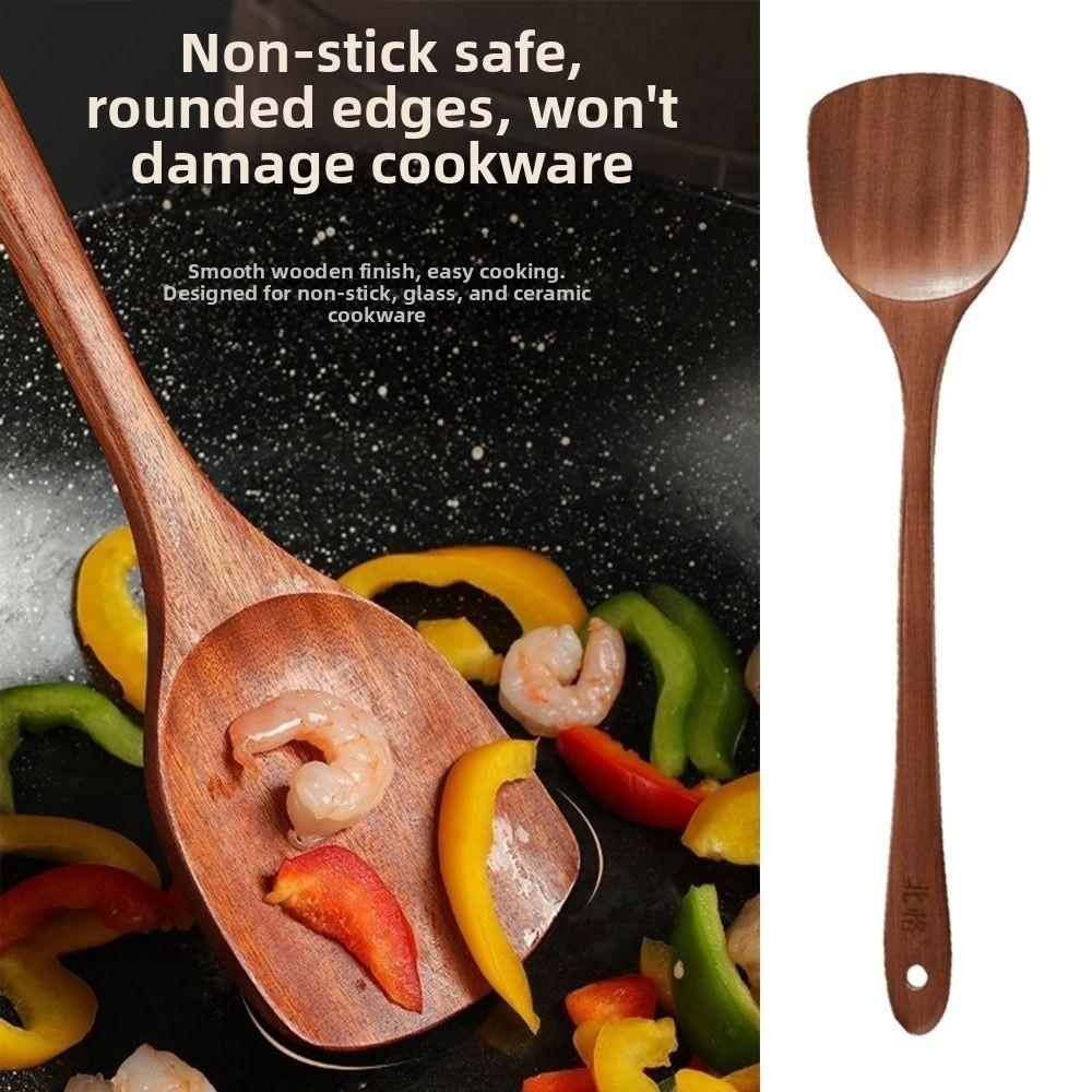 Wooden Material Cooking Spatula Long Handle Kitchen Spatula Natural Wok Spatula Kitchen Use