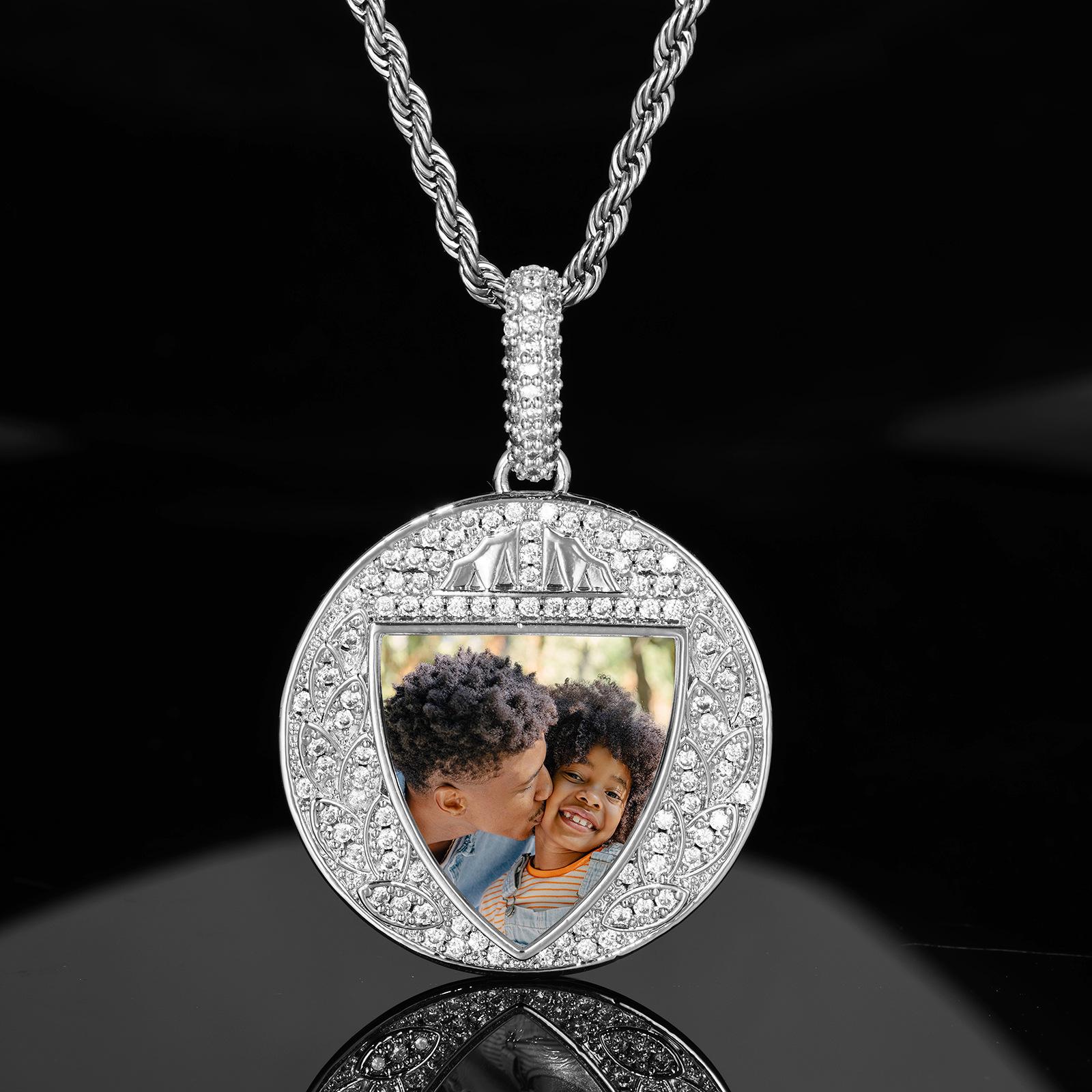 European & American Hip Hop Custom Diamond Photo Pendant Necklace