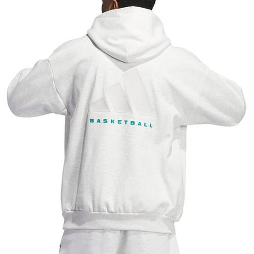 Adidas Basketball Hoodie Unisex Light Gray IZ4912