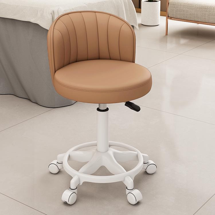 Beauty Rotating Stool with Backrest - Makeup/Barber/Dressing Table Chair with Casters