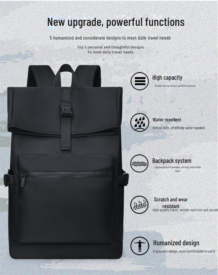 Men's Winter Splash-Proof Business & Casual Backpack: Student and Travel Friendly
