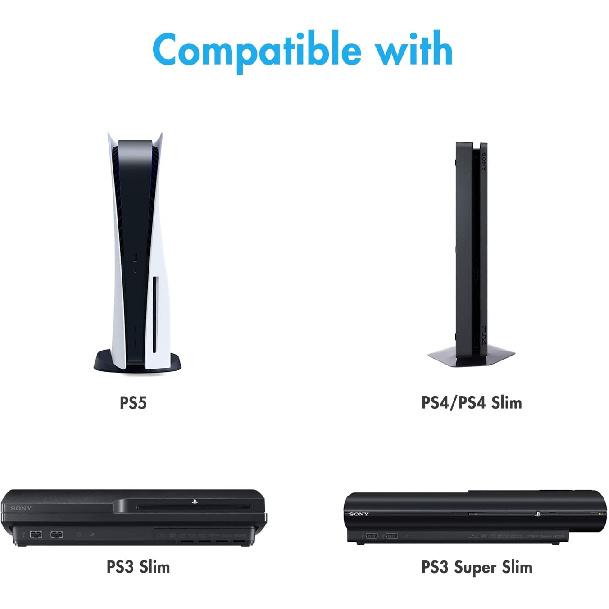 AC Power Cord for Sony PS5 / PS4 / PS4 Slim / PS3 Slim Console 6 Feet Power Cable Replacement