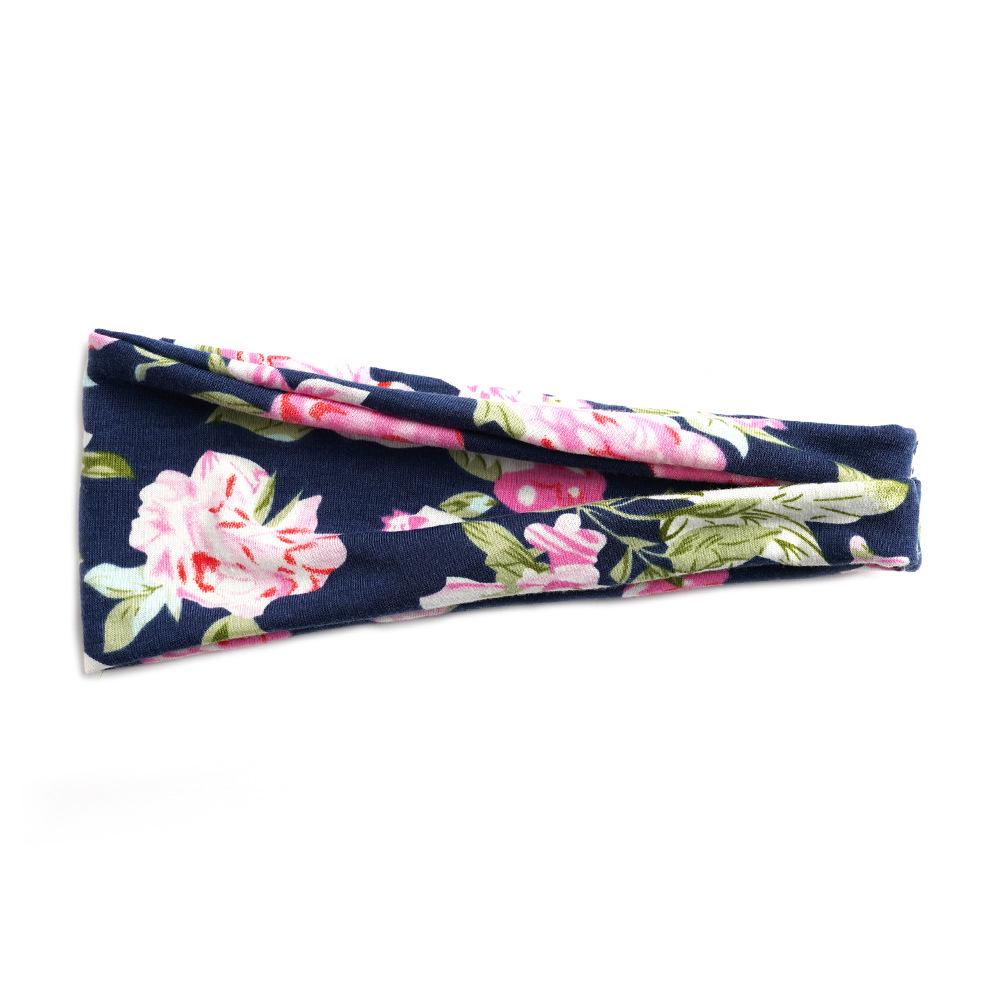 Dámská sportovní jógová pot absorbující čelenka - Široký okraj, Tištěný design, Vlasový doplněk