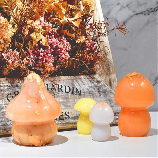 Resin Mold Silicone, Cute Mushroom Jar Series Resin Mold Silicone with Lid (7-PCS), Epoxy Mold Silicone DIY Casting Craft for Storage Bottles, Candy