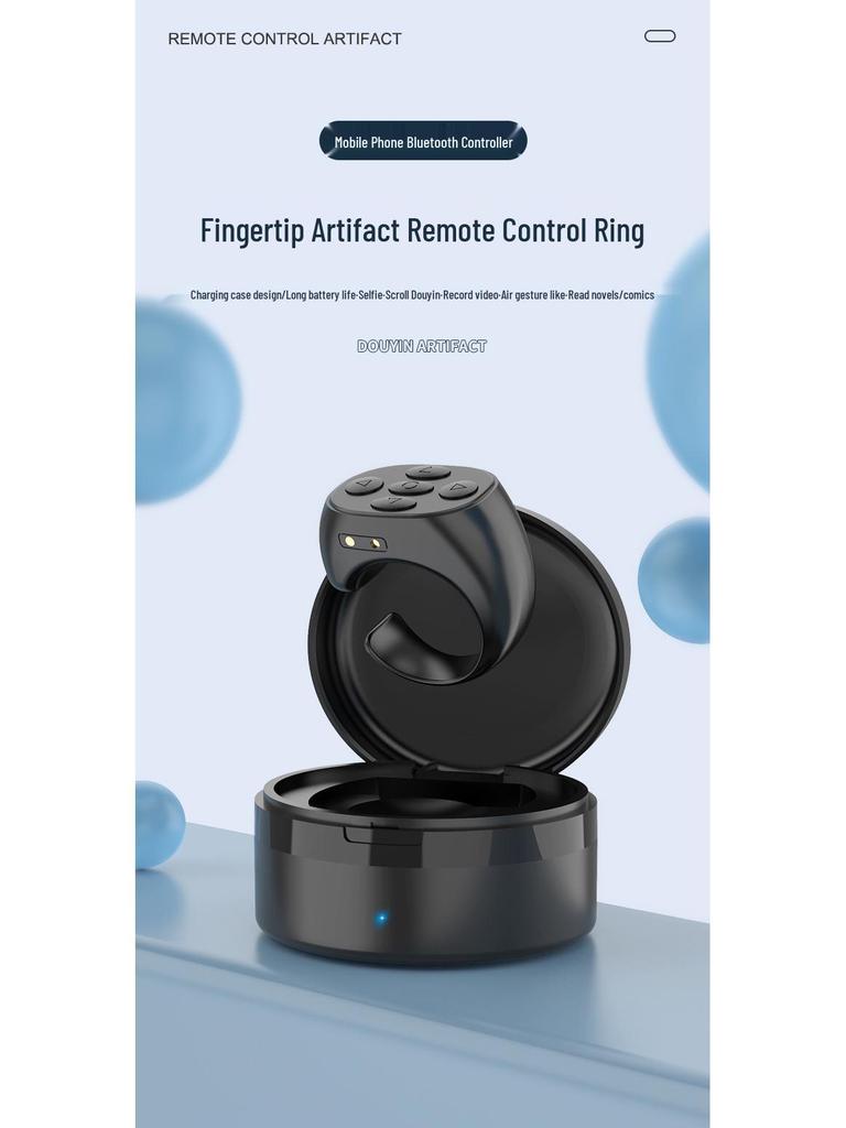 Popular Bluetooth Selfie Ring: Remote Photo, Video Browsing & Page Turning with Charging Case
