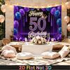 Party Backdrop Happy 50Th Birthday Birthday Blue Purple 50Th Photo Booth Background Front Door Decor