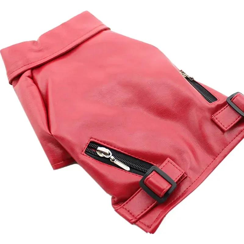 

Leather Dog Coat Jacket Winter Dog Clothes Outfit Garment Warm Pet Costume Puppy Yorkie Poodle Bichon Schnauzer Pug Clothing XS（old） красный