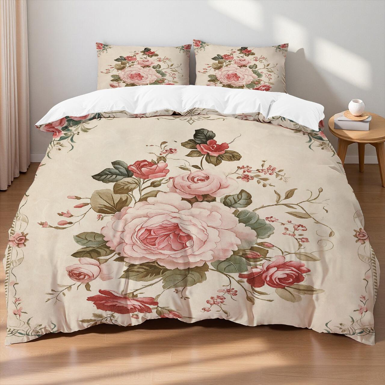 

Цветы Грибы Бабочки Цифровая печать Хлопковая ткань Постельный комплект Пододеяльник Лен Простыня на резинке Наволочки Домашний текстиль EU Single 135x200cm