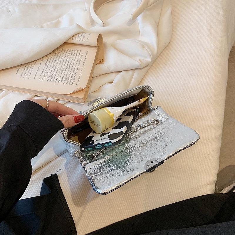 Fashionable and Versatile Shoulder Chain Crossbody Bag, New Trendy PU Colorful Small Square Bag, Shopping Fashionable Women's Bag