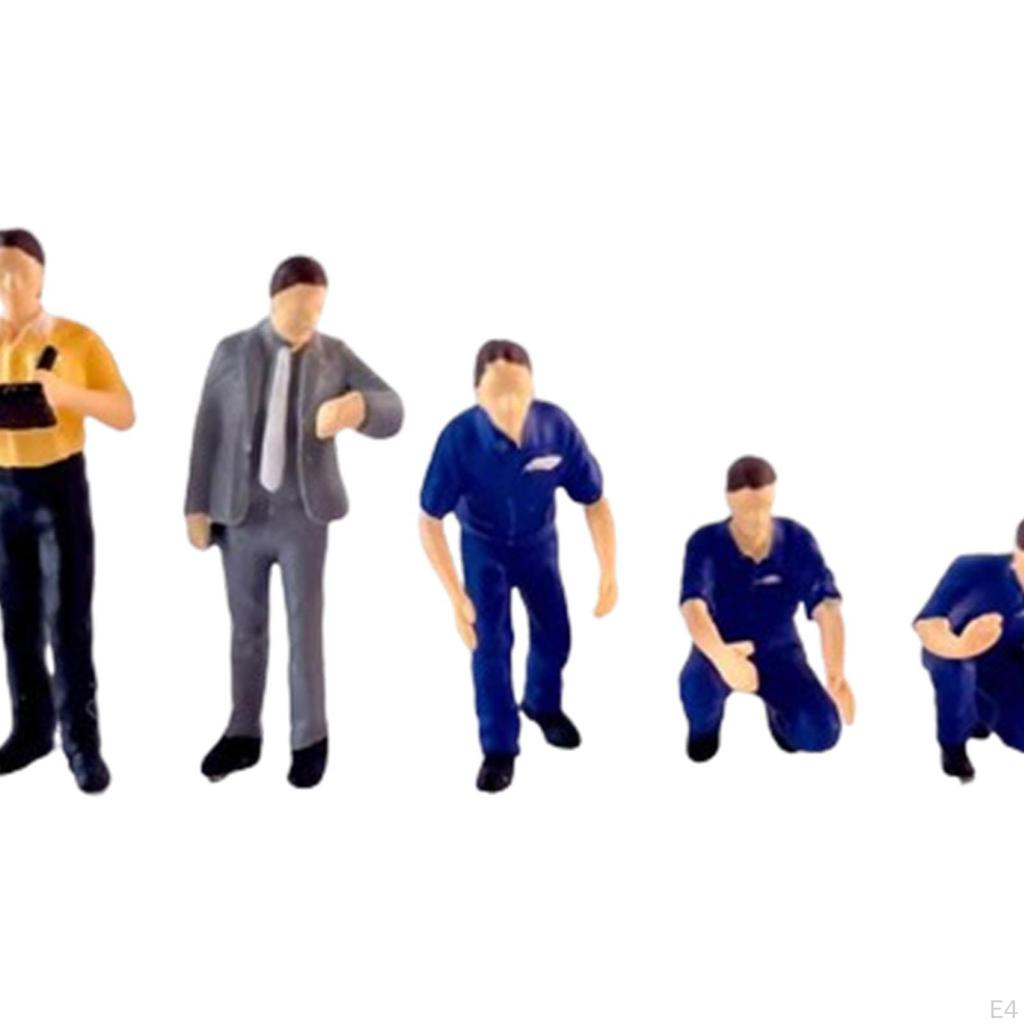 5 Pieces 1/64 Scale Diorama Figures Miniature Scene Hobby Character Repairman for Desktop Ornament