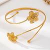 Metal Flower Open Cuff Bracelets Adjustable Floral Cuff Bracelet Open Arm Bracelets  Party Jewelry