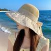 Mesh Bow Fisherman Hat, Summer Sun Hat Women, New Large Brim Sun Hat UV Sun Hat