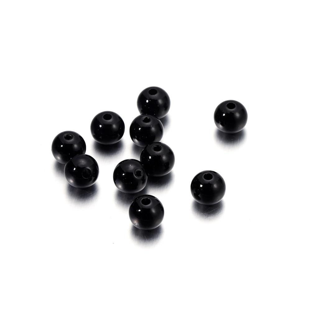 10-1000pcs/lot 3-20mm Straight Holes Acrylic Imitation Pearl Beige Bracelet Round Beads For DIY Craft Jewelry Making Supplies