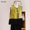 Women's New Chinese Style Velvet Patchwork Vest