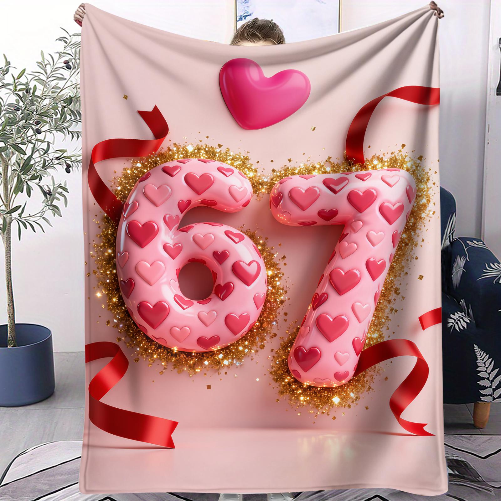 

Happy Valentines Day 67 Pattern Flannel printed blanket suitable for all seasons suitable for living room office sofa travel 75x100cm (30x40inch)